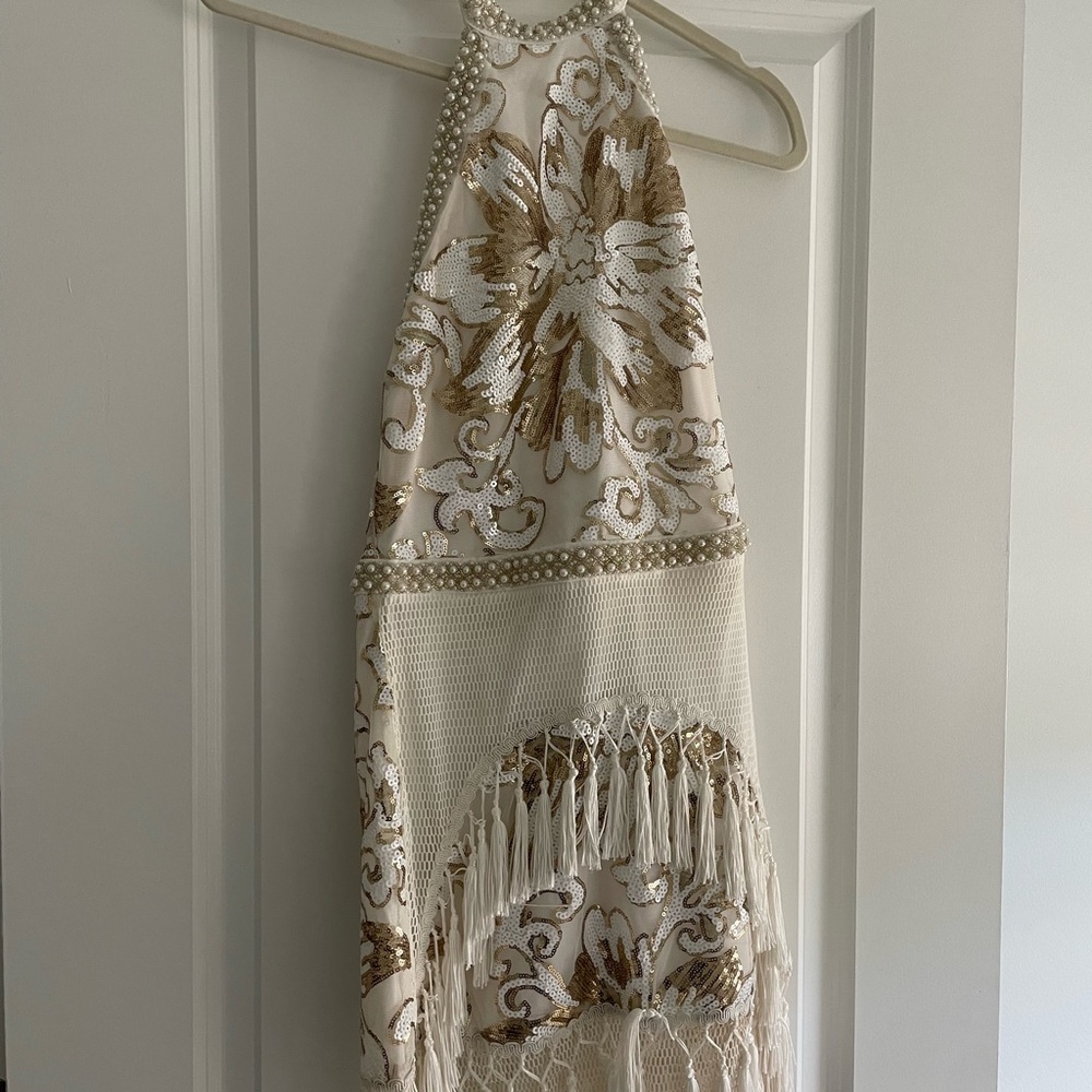 12th Tribe Pearl and Sequin Embellished Dress